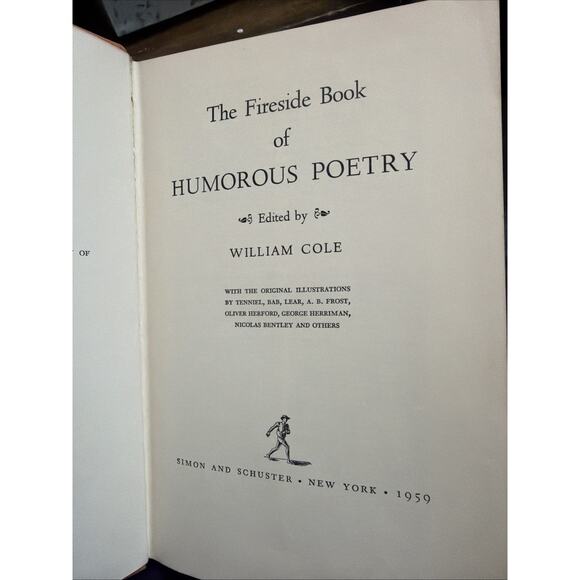 Other - THe Fireside Book Of‎ HUmorous Poetry by William Cole 1959 Hardcover 4th Print